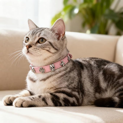 EXPAWLORER Cat Collar for Girl Boy Cats- Adjustable Leather Pet Collar - Image 6