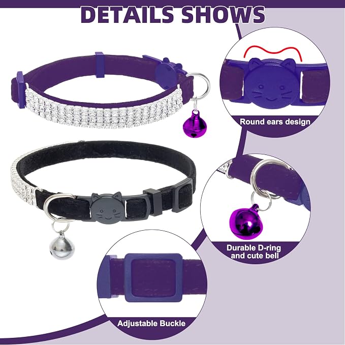 EXPAWLORER Soft Velvet Safe Cat Collars - Image 3