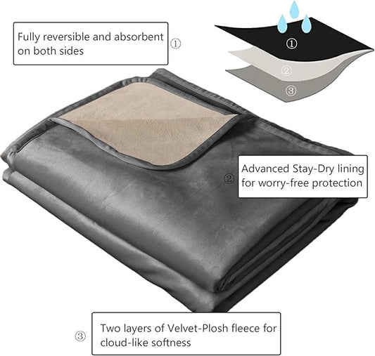 Ameritex Pet Bed Blanket Reversible 100% Waterproof Velvet Super Soft - Image 2