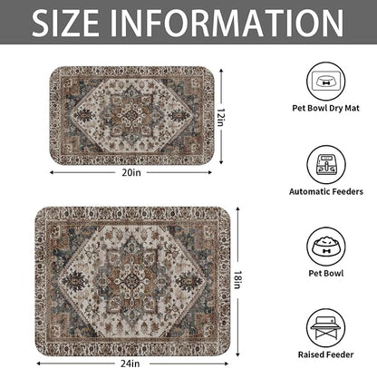 2 Pack Dog Food Mats for Floors, Absorbent and Quick-Drying Pet Cat Food Mat - Image 6