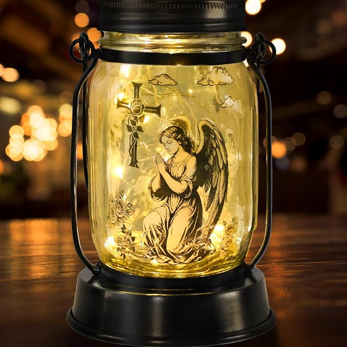 kyoryuger Guardian Angel Gifts for Women/Men Angel Praying Solar Lantern Mom - Image 9