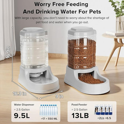 Kenond 9.5L Dog Feeders and Water Bowl Set - Image 2