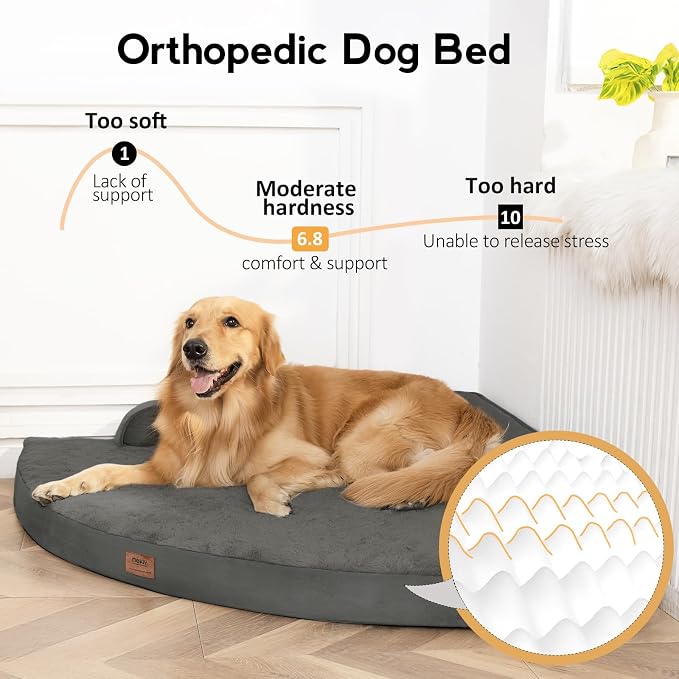 Large Orthopedic Dog Bed with Sides Big Dog Beds with Removable Washable Cover - Image 2