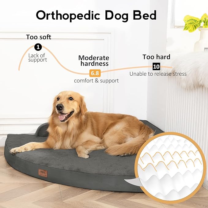 Large Dog Bed - XL Orthopedic Egg-Crate Memory Foam Dog Beds - Image 2