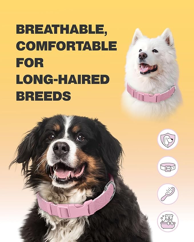 Dynmeow Soft and Breathable Cotton Dog Collar, Durable Adjustable Heavy-Duty - Image 6