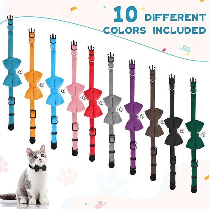 Yahenda 10 Pieces Cat Bowtie Collars - Image 3