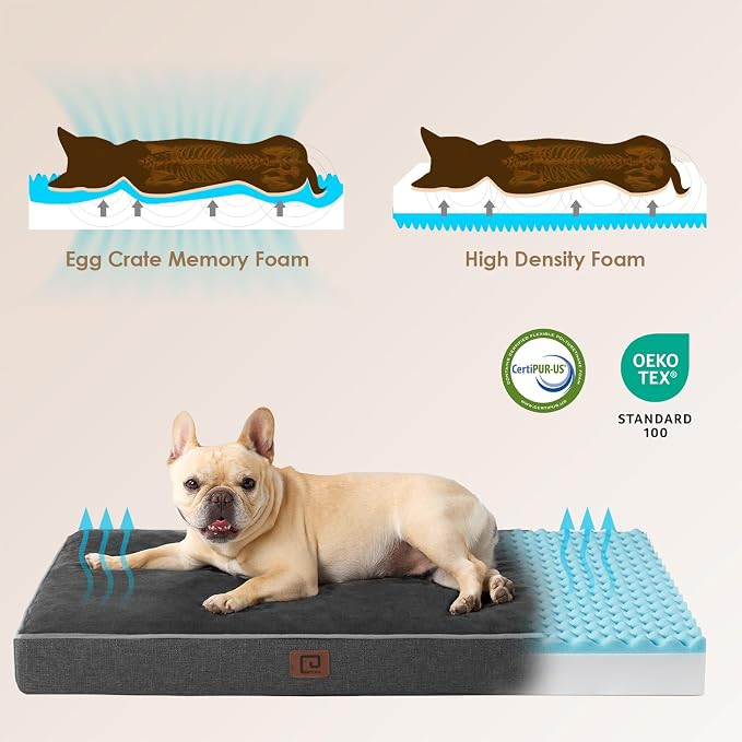 EHEYCIGA Waterproof Dog Bed Orthopedic 36"x27", Memory Foam Pet Bed - Image 4