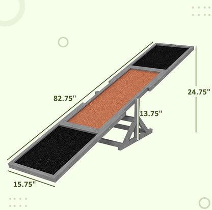 PawHut Wooden Dog Agility Seesaw - Image 7