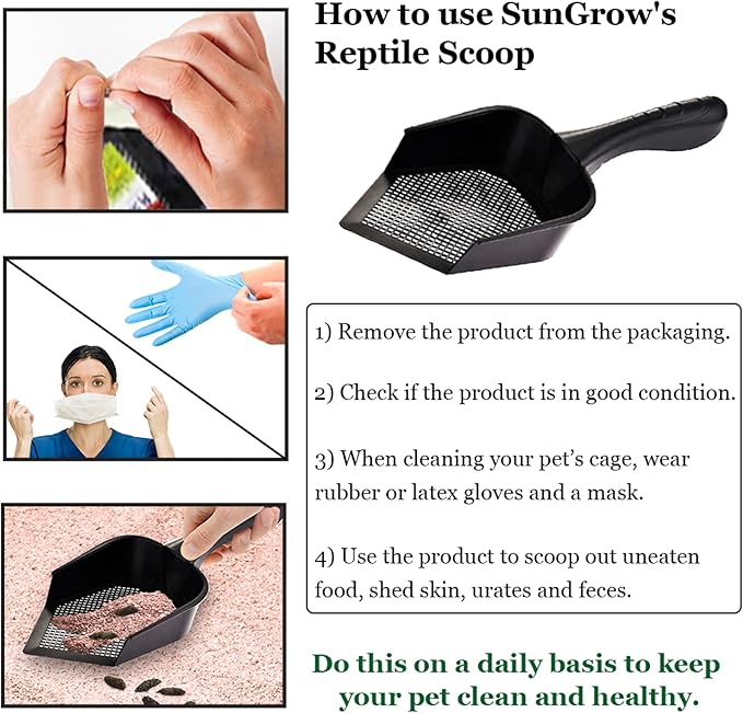 SunGrow Reptile Litter Scoop, Pointed Edge, - Image 5
