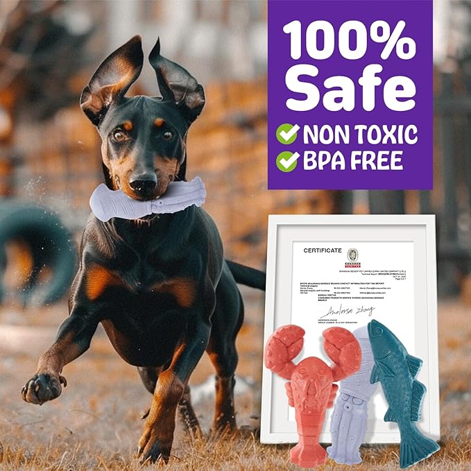 Dog Toys for Aggressive Chewers, 3 Pack Indestructible Dog Chew Toys, Super - Image 6