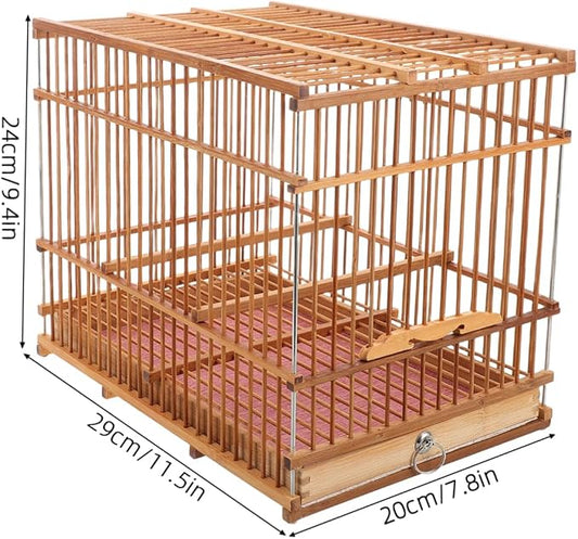 Hemoton Portable Lightweight Bamboo Bird Cage - Image 2
