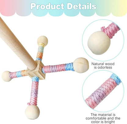 BNOSDM Bird Rope Perch with Stand Perch Toy Set Bendable Rope Perches Wooden - Image 3