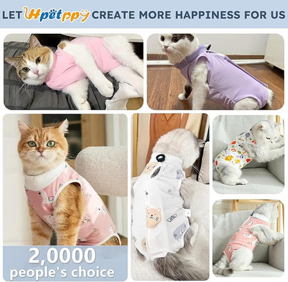 Cat Recovery Suit for Spay Abdominal Wounds, Breathable Cat Onesie for Cats - Image 4