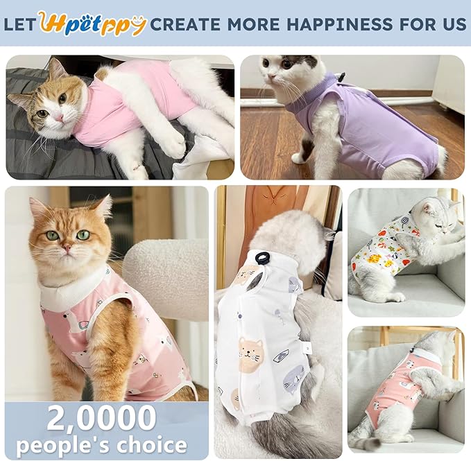 Cat Recovery Suit for Spay Abdominal Wounds, Breathable Cat Onesie for Cats - Image 4