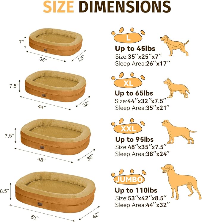 Orthopedic Waterproof Large Dog Bed: Memory Foam Washable Dog Bed - Image 2