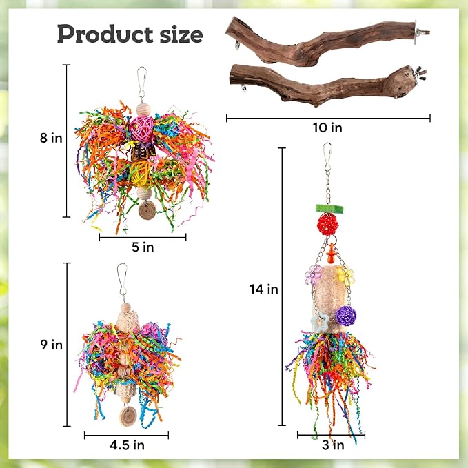 Bird Toys, Parakeet Foraging Toys, Hanging Chewing Toys - Image 6