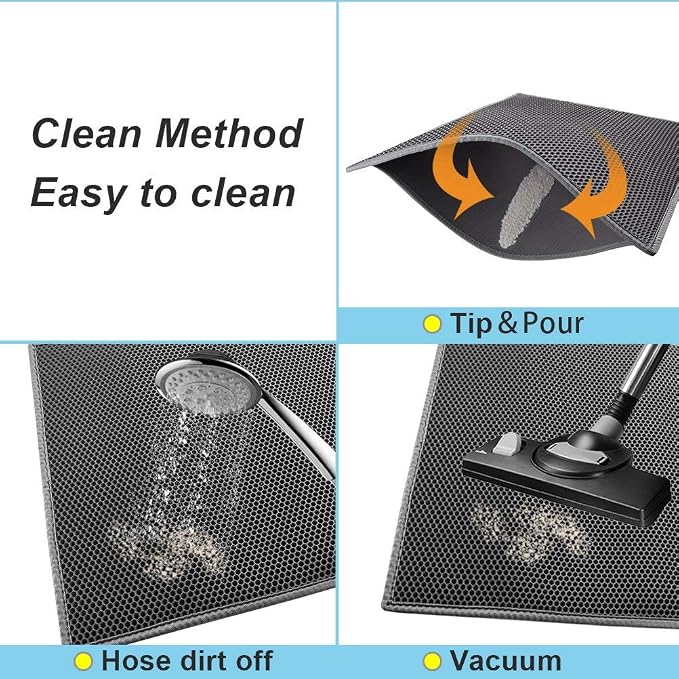 Pieviev Cat Litter Mat Double Layer Waterproof Urine Proof Trapping Mat 1 Pack) - Image 6