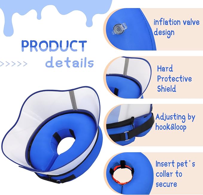 Supet Raised Inflatable Dog Cone Collar to Stop Licking, Soft Dog Cone - Image 7