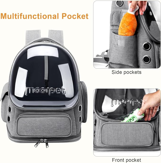 Cat Backpack Carrier, Breathable Cat Bubble Backpack Large Space Cat Carrier - Image 3