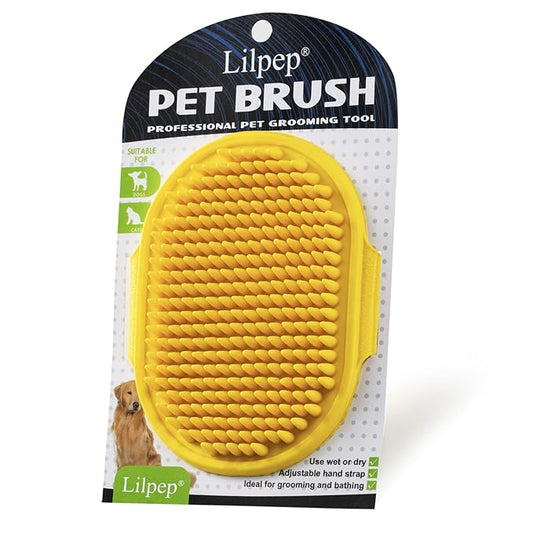 Dog Grooming Brush, Lilpep Pet Shampoo Bath Brush Soothing Massage Rubber Comb by PetSupplies