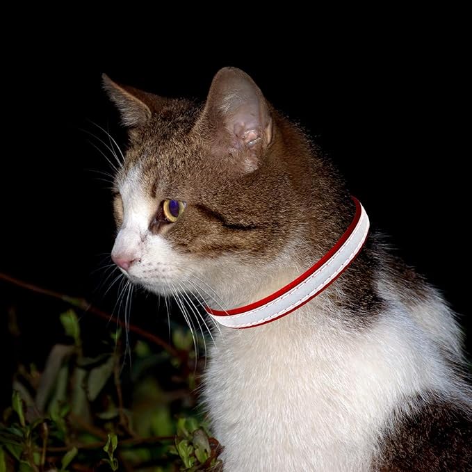 KUDES 3 PCS Breakaway Cat Leather Collars, Reflective Safety Buckle Kitten - Image 3