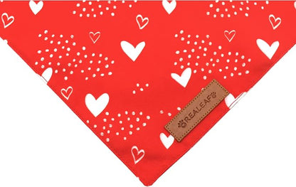 Realeaf Valentine's Day Dog Bandanas 2 Pack, Reversible Red Plaid Heart Dog - Image 5