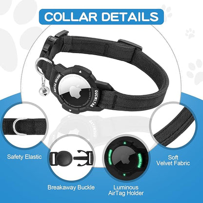 Luminous AirTag Cat Collar Breakaway, OUCWLTAG GPS Cat Collar - Image 2