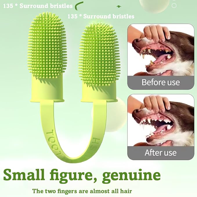 6pcs Dog Bath Brush & Finger Toothbrush Set - Image 6