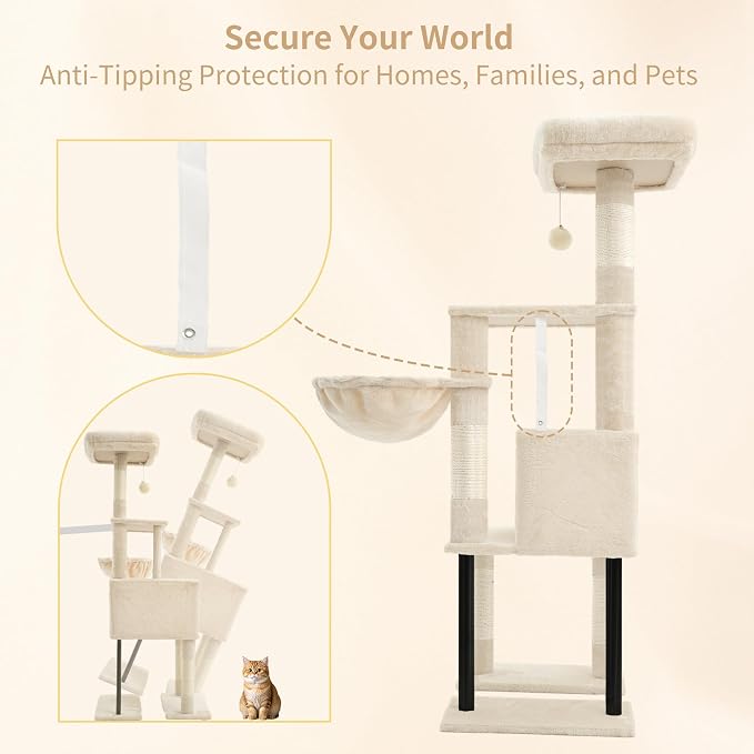 Heybly Cat Tree, 49.2 Inches Cat Tower - Image 6