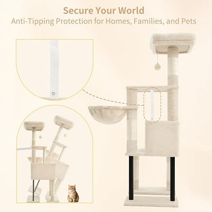 Heybly Cat Tree, 49.2 Inches Cat Tower - Image 6