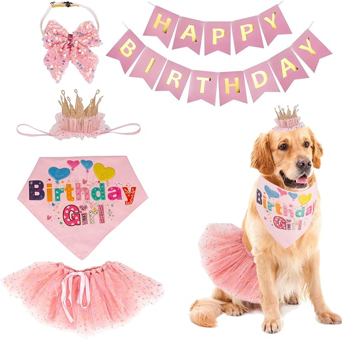 ADOGGYGO Dog Birthday Hat Bandana Girl by ADOGGYGO
