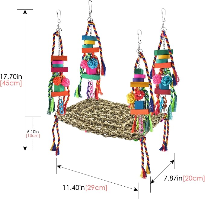 KATUMO Bird Toys, Bird Foraging Wall Toy Large Size Seagrass Woven Climbing - Image 2