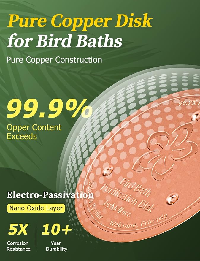 Mellbree 3-Pack Bird Bath Copper Disk, 0.6mm Reinforced 99.99% Pure Copper - Image 4