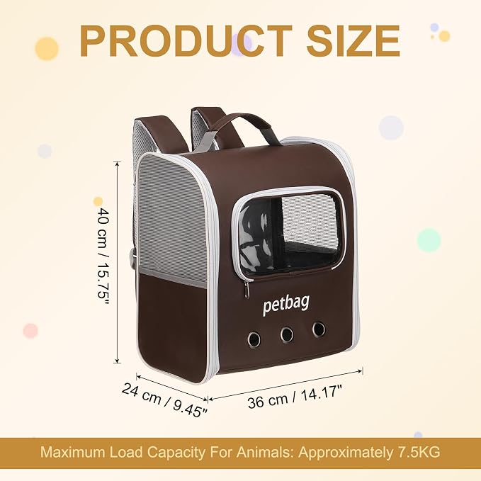 Pet Backpack Carrier, Portable and Ventilated, Oxford Cloth, Dogs Cats and - Image 2