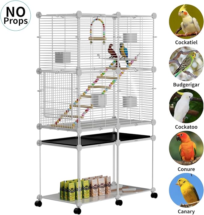 Standing Large Bird Cage, Parakeet Cage - Image 7