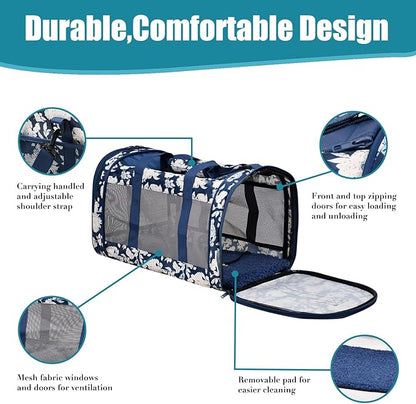 Soft-Sided Kennel Pet Carrier for Small Dogs, Airline Approved Cat Carriers Dog - Image 2