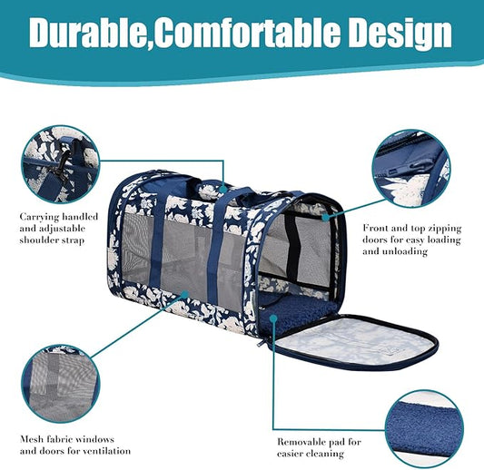 Soft-Sided Kennel Pet Carrier for Small Dogs, Airline Approved Cat Carriers Dog - Image 2