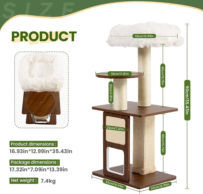 Cat Tree, 37.4-Inch Cat Tower - Image 2