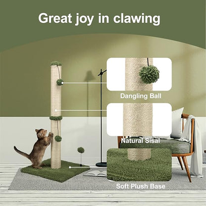 MECOOL 34“ Tall Cat Scratching Post Premium Basics Kitten Scratcher Sisal - Image 2
