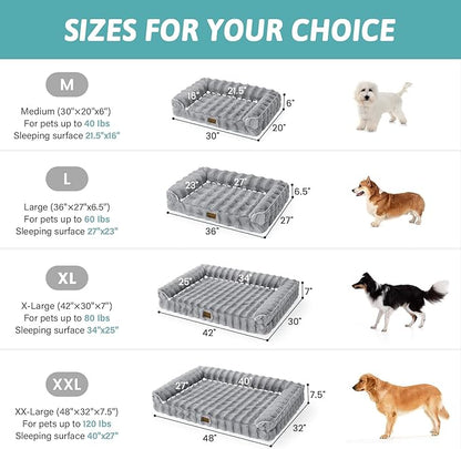 Faux Fur Orthopedic Dog Bed, Extra Large Dog Bed, Supportive Foam Pet Sofa - Image 3