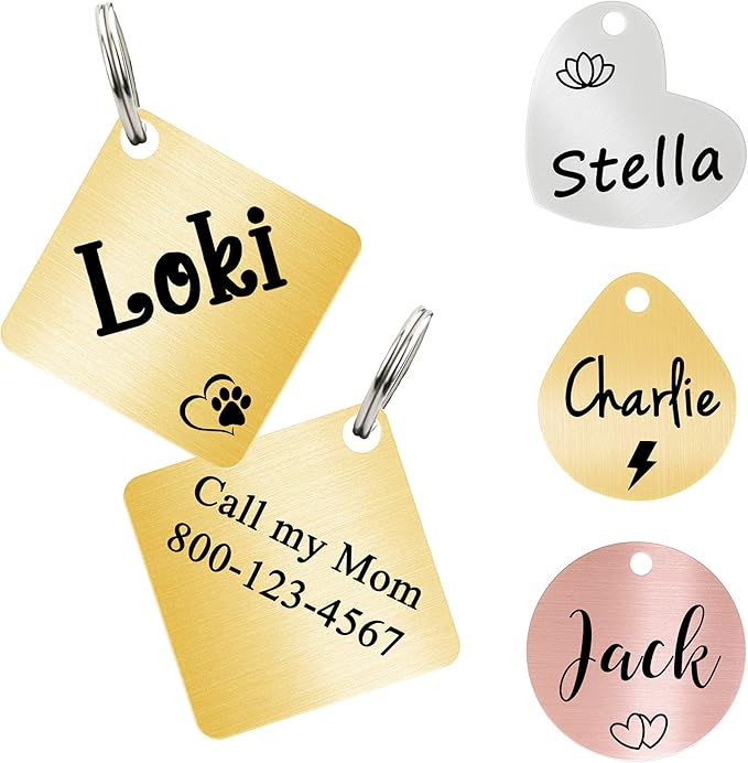 Ultra Joys Cat ID Tag Personalized Pet Tags, Durable Stainless Steel Small Pet by UltraJoys