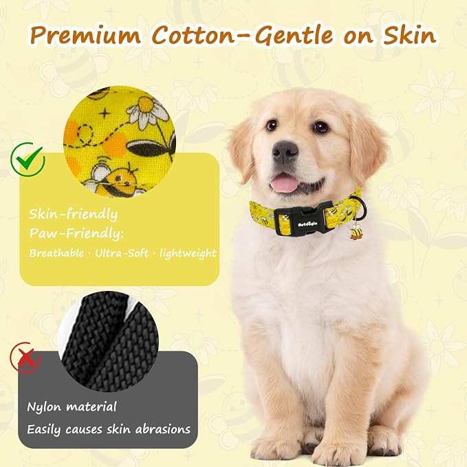 Yellow Dog Collar for Small Dogs, Spring & Summer Theme Small Dog Collars - Image 5