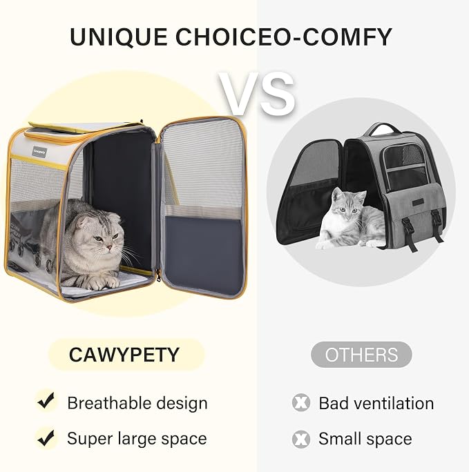 Cat Backpack Carrier, Collapsible and Breathability Cat Carrier Large - Image 7