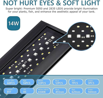 hygger Clip On 24/7 Lighting Aquarium LED Light, Sunrise-Daylight-Moonlight and - Image 3