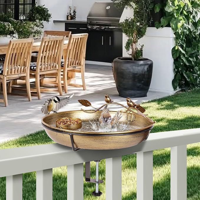 Metal Deck Mounted Bird Bath - Image 5