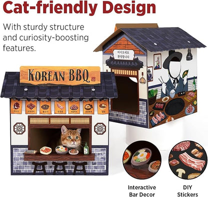 SMILE PAWS Cat Beds for Indoor Cats, Cardboard Cat House - Image 5