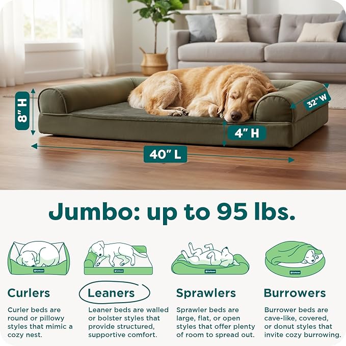 Furhaven Orthopedic Dog Bed for Large Dogs w/ Removable Bolsters & Washable - Image 3