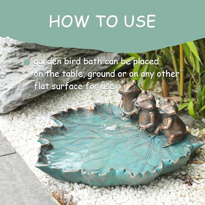 MUMTOP Bird Baths for Outdoors, Antique Outdoor Garden Bird Bath Resin Birdbath - Image 6