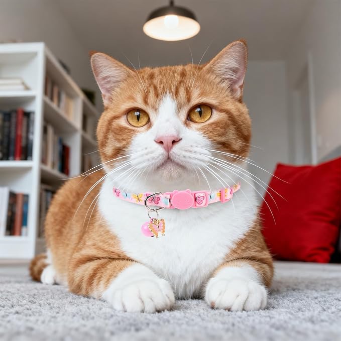 Breakaway Cat Collars with Bell & Cute Pendants, 3 Pack Safety Buckle Kitten - Image 7