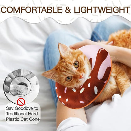 Cat Cone Collar Soft, Cute Cat Donut Collar After Surgery, Adjustable Kitten - Image 4